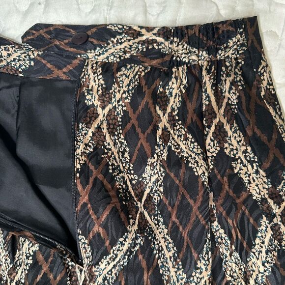 Vintage 90s Jacqueline Ferrar 100% Silk Skirt Abstract Print Petite Size 2 Lined - Picture 10 of 14